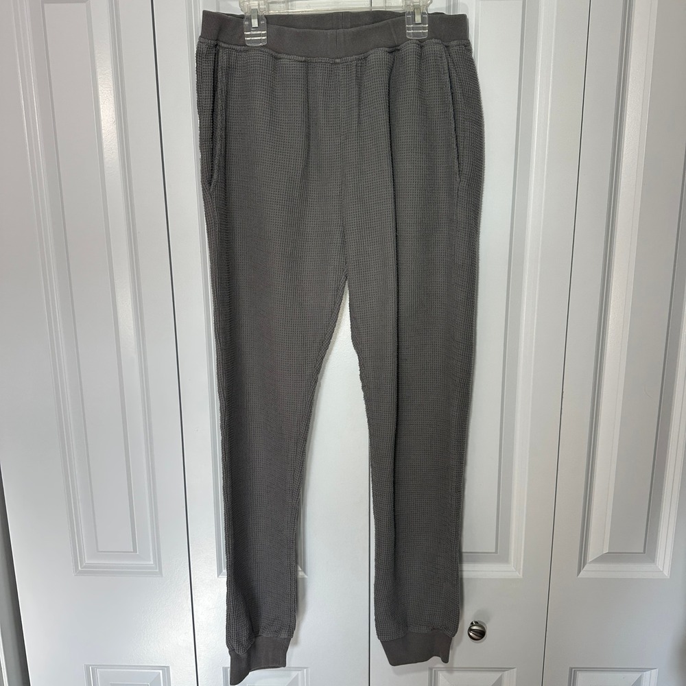 Parachute Home Waffle Joggers‎ Mens Small Grey 100% Cotton Thermal Lounge Pants